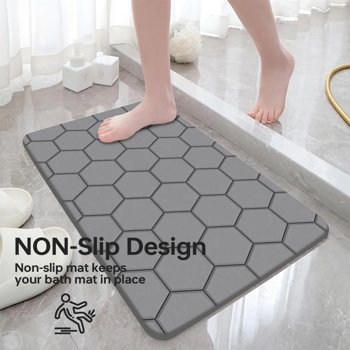 AM5484 Stone Bath Mat- Multidesign, Quick Dry & Non-Slip Diatomaceous Earth Bath Mat for Bathroom and Kitchen - Image 10