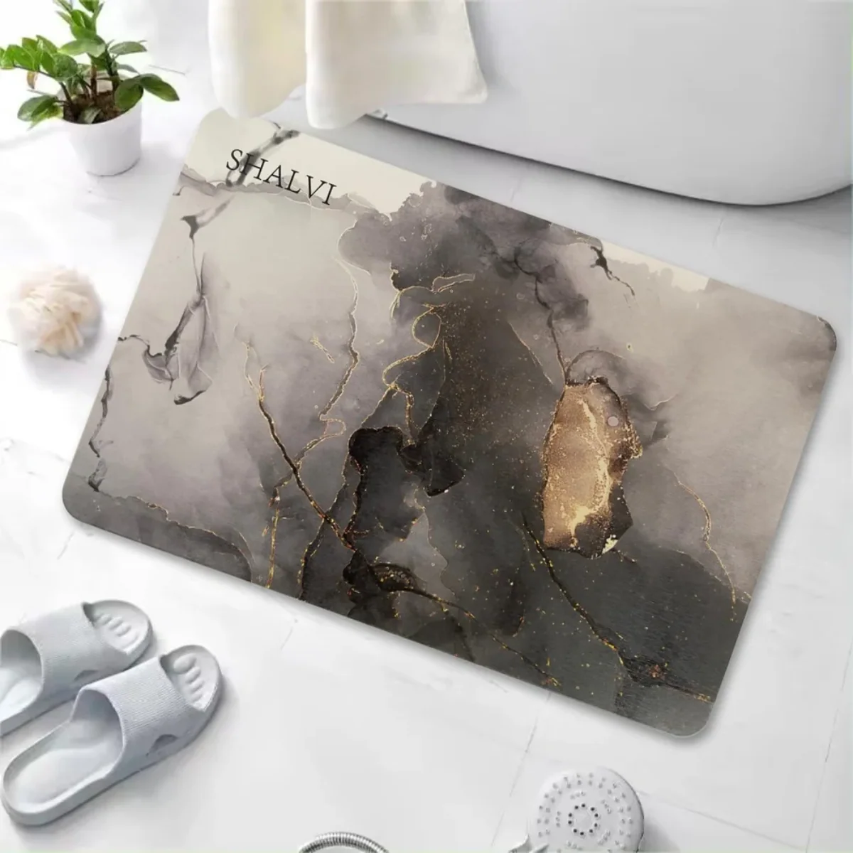 AM5484 Stone Bath Mat- Multidesign, Quick Dry & Non-Slip Diatomaceous Earth Bath Mat for Bathroom and Kitchen - Image 2