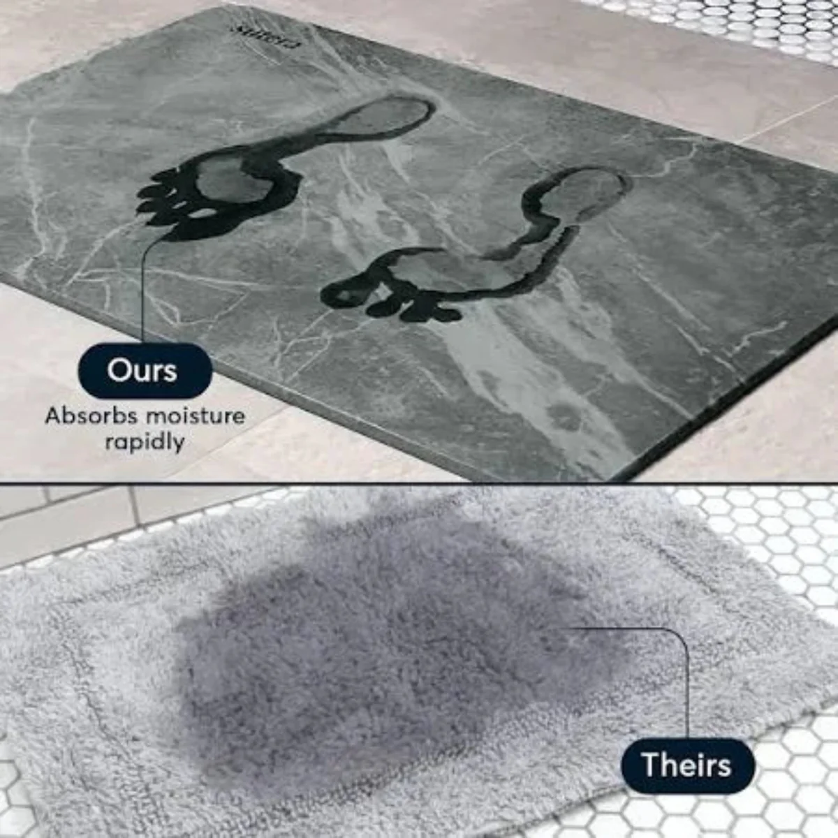 AM5484 Stone Bath Mat- Multidesign, Quick Dry & Non-Slip Diatomaceous Earth Bath Mat for Bathroom and Kitchen - Image 4