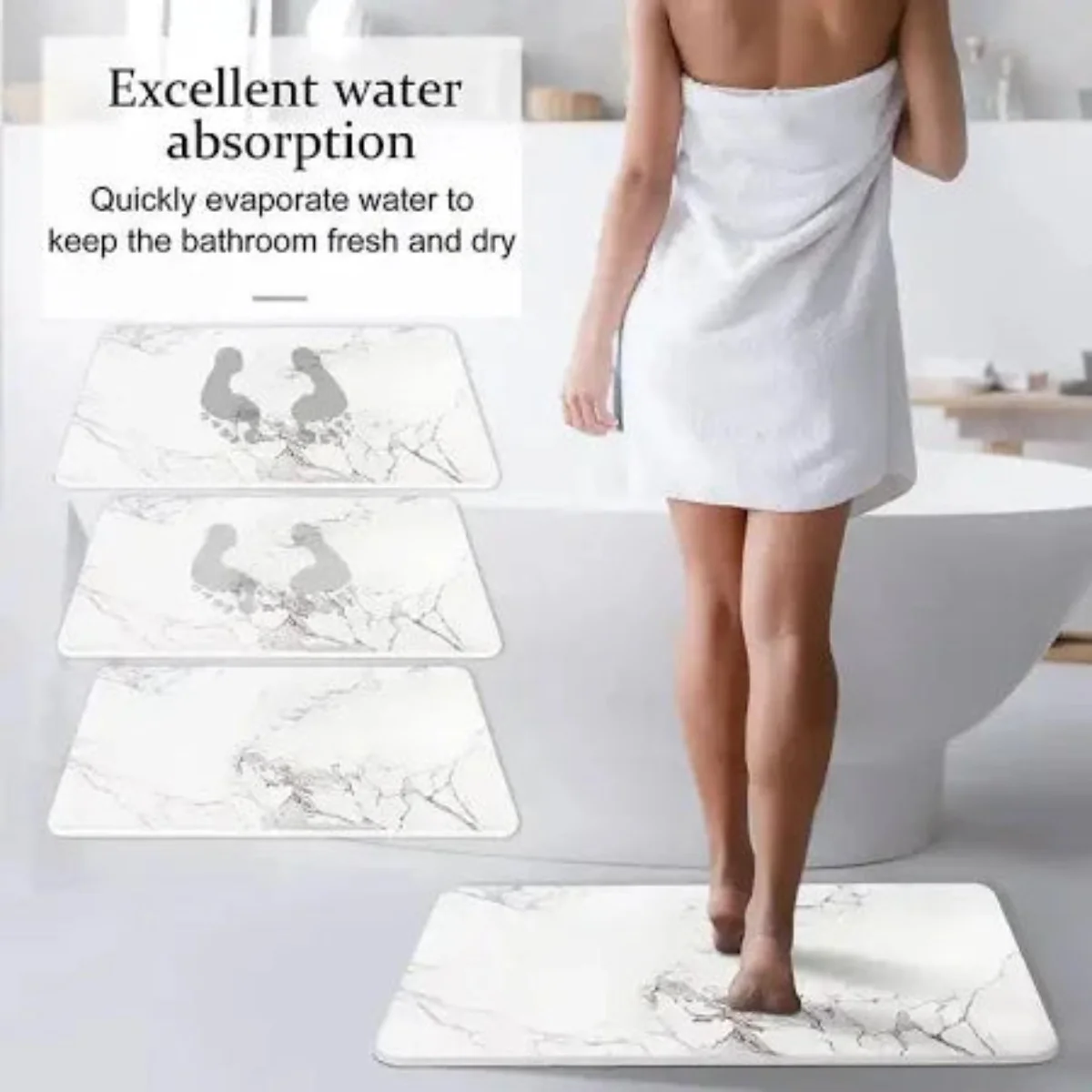 AM5484 Stone Bath Mat- Multidesign, Quick Dry & Non-Slip Diatomaceous Earth Bath Mat for Bathroom and Kitchen - Image 5