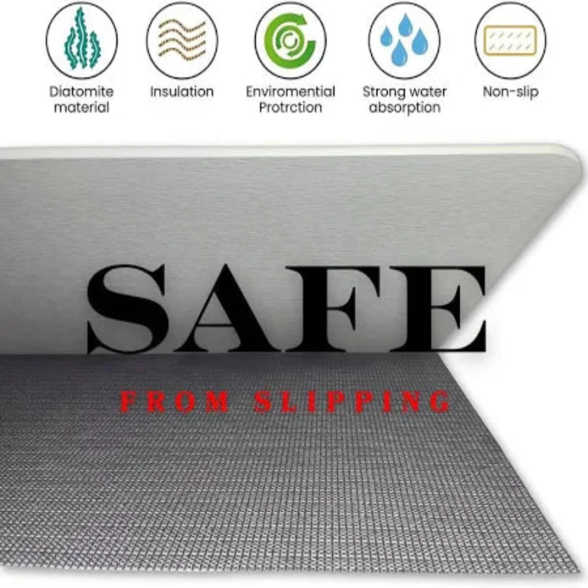 AM5484 Stone Bath Mat- Multidesign, Quick Dry & Non-Slip Diatomaceous Earth Bath Mat for Bathroom and Kitchen - Image 7