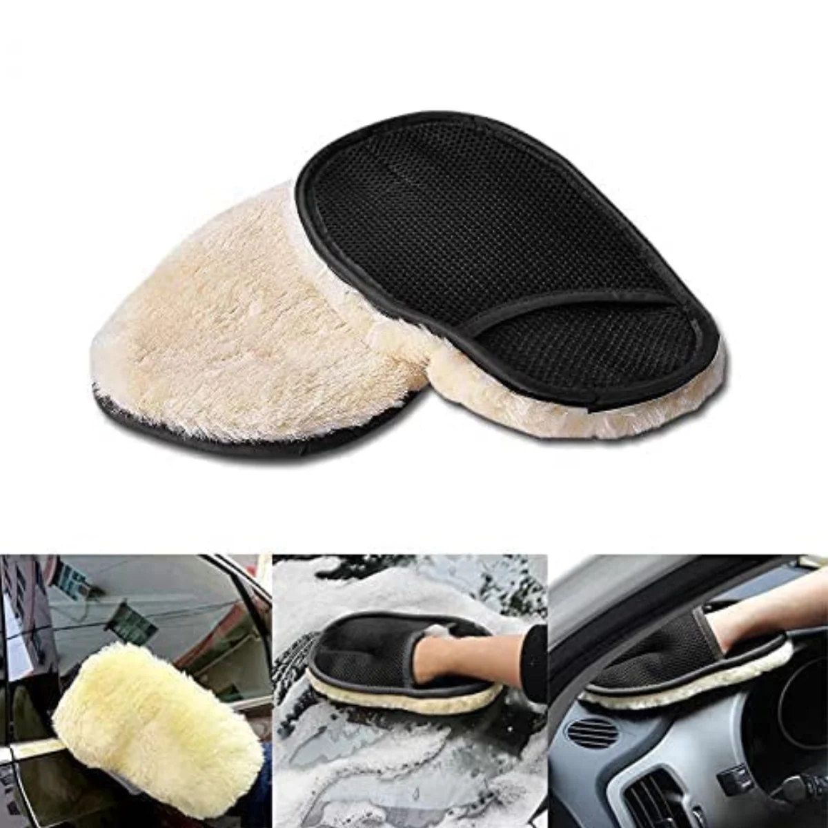 AM5485 Microfiber Car Cleaning gloves Brush dust Cleaner for Car & Bike interior exterior car wash Cleaning Supplies Cleaner Gloves - Image 2