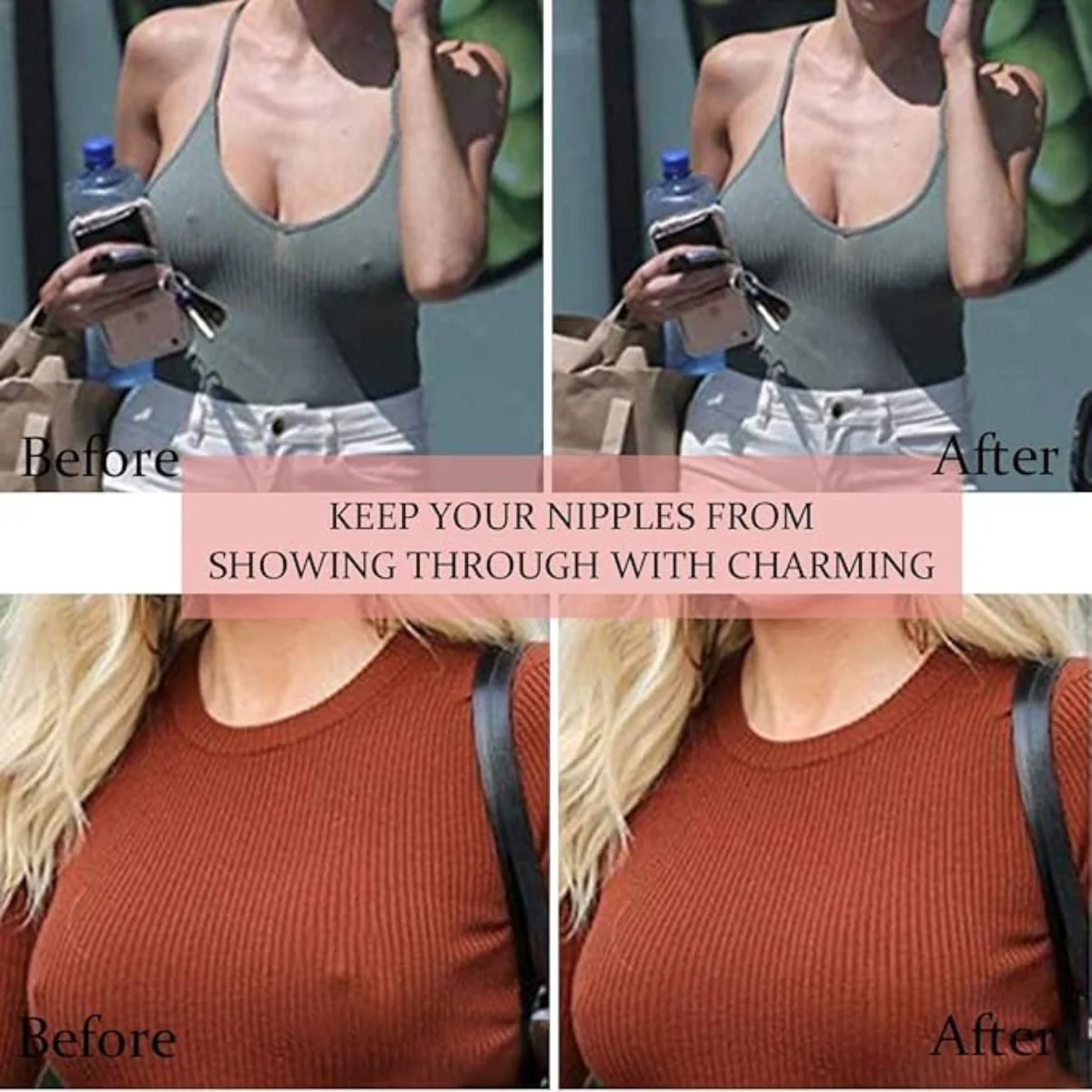 AM5486 Silicone Nipple Covers Breast Pasties No Bra Nipple Pasties Sticky Bra Petals for Modest Coverage Under Clothing-1 pair - Image 2