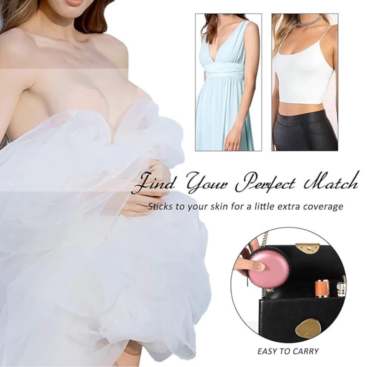 AM5486 Silicone Nipple Covers Breast Pasties No Bra Nipple Pasties Sticky Bra Petals for Modest Coverage Under Clothing-1 pair - Image 7