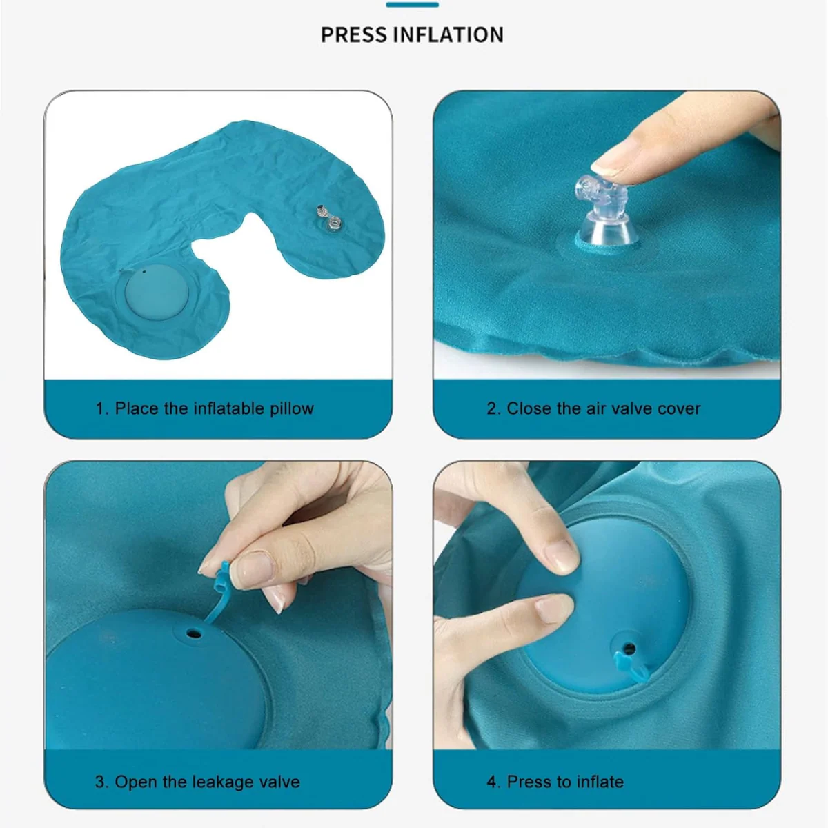 AM5487 Travel Pillow Backpack Neck Manual Press Automatic Inflatable Pillow Care Head Cervical Waist Office Rest Travel Camping - Image 6