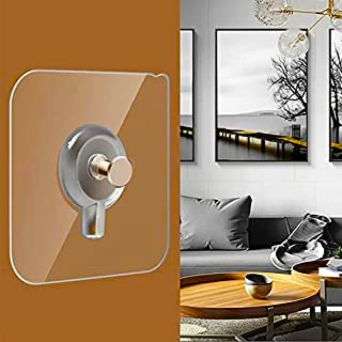 AM5493 Self-Adhesive Picture Hanger-Pack of 1 ,No-Drill, Traceless Frame Nails for Photos & Posters - Strong Adhesive Hooks for Wall Decor - Image 3