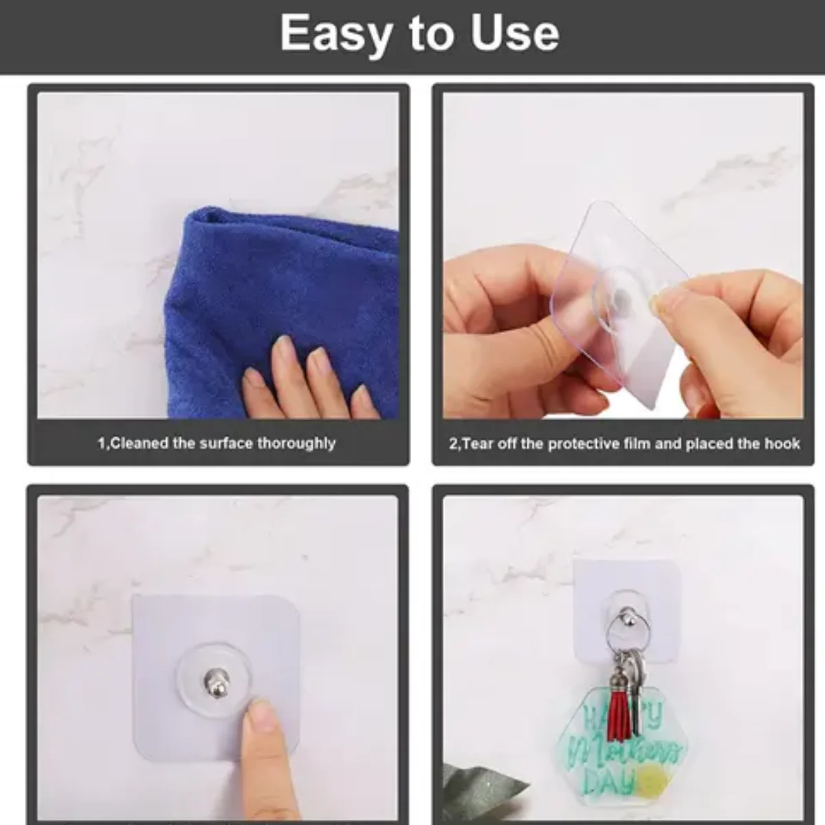 AM5493 Self-Adhesive Picture Hanger-Pack of 1 ,No-Drill, Traceless Frame Nails for Photos & Posters - Strong Adhesive Hooks for Wall Decor - Image 4