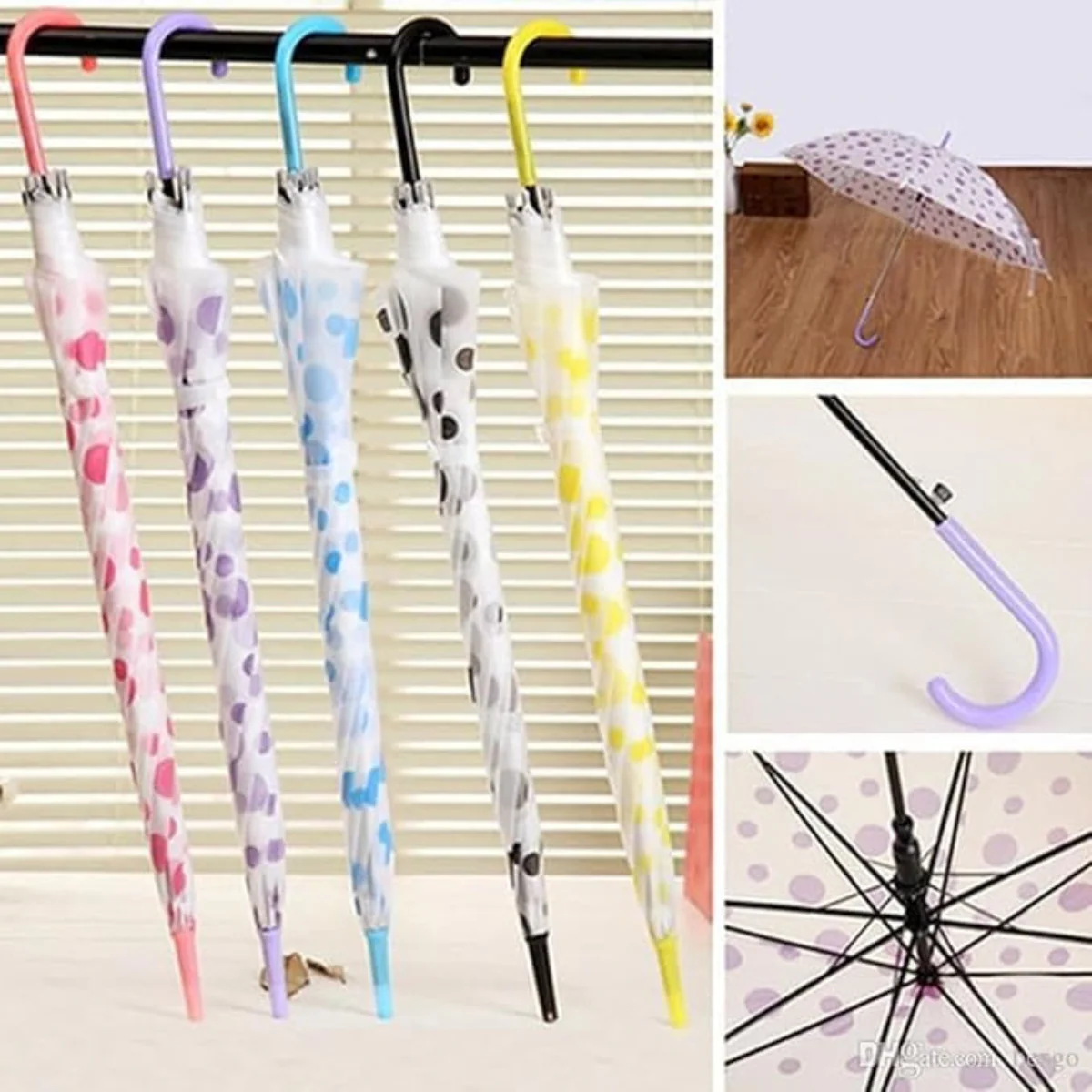 AM5494 Transparent Clear Polka-Dot Lightweight, Porable & Anti-UV Umbrella Multicolour 1 pc - Image 10