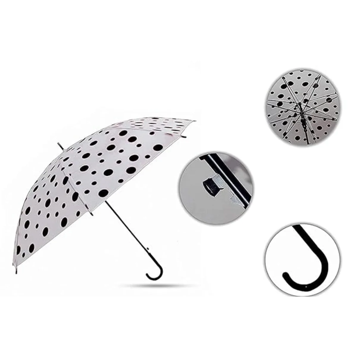 AM5494 Transparent Clear Polka-Dot Lightweight, Porable & Anti-UV Umbrella Multicolour 1 pc - Image 4