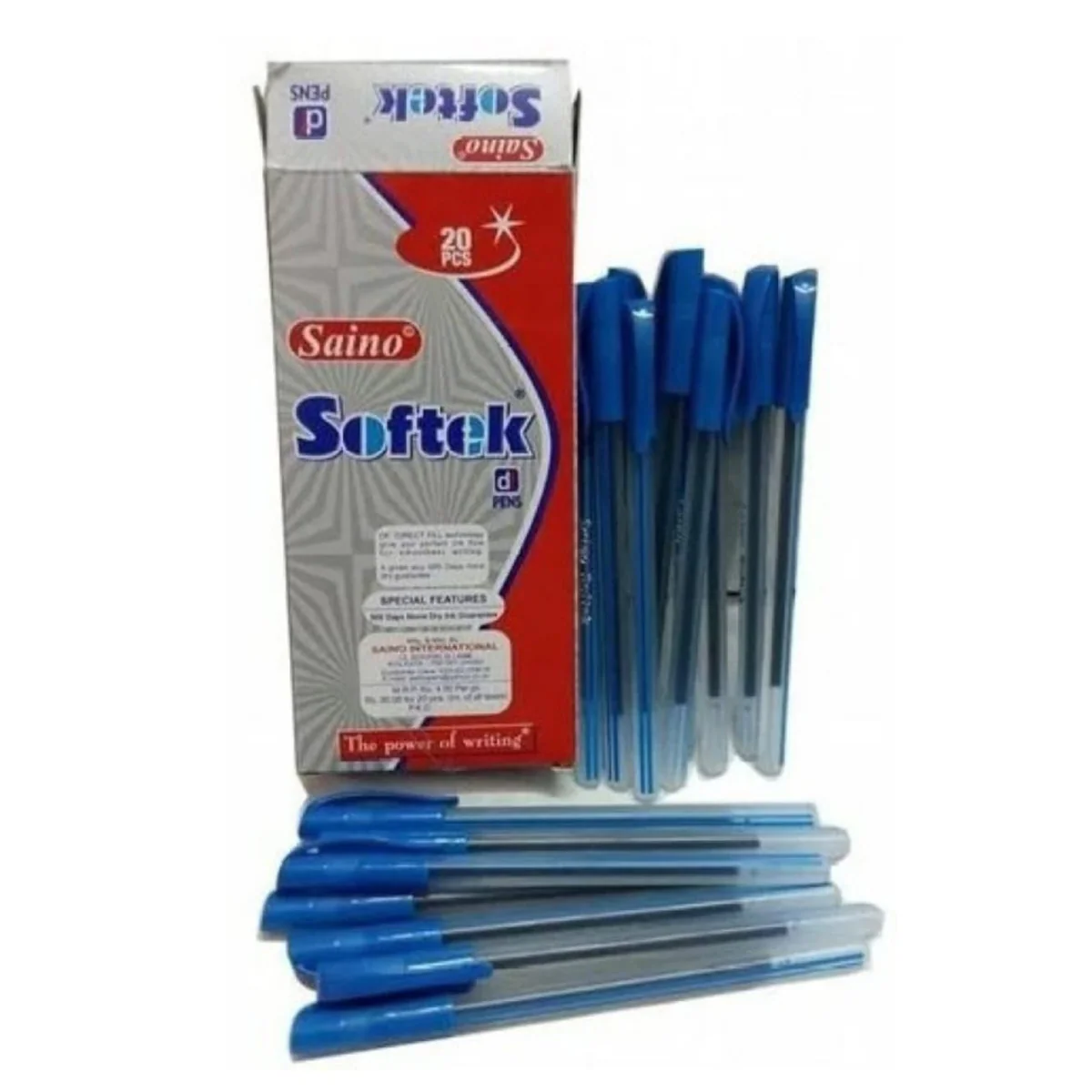 AM5499 Saino Softek Pens | 20 Pens | Blue Ink - Image 5