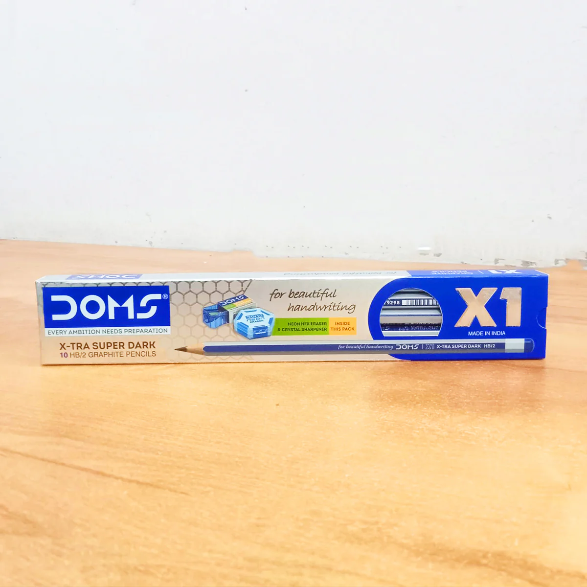 AM5505 Doms X1 X-Tra Super Dark Pencils 1 Pack - 10 Pencils - 1 Eraser + 1 Sharpener + 1 Protective Cap Free - Image 5