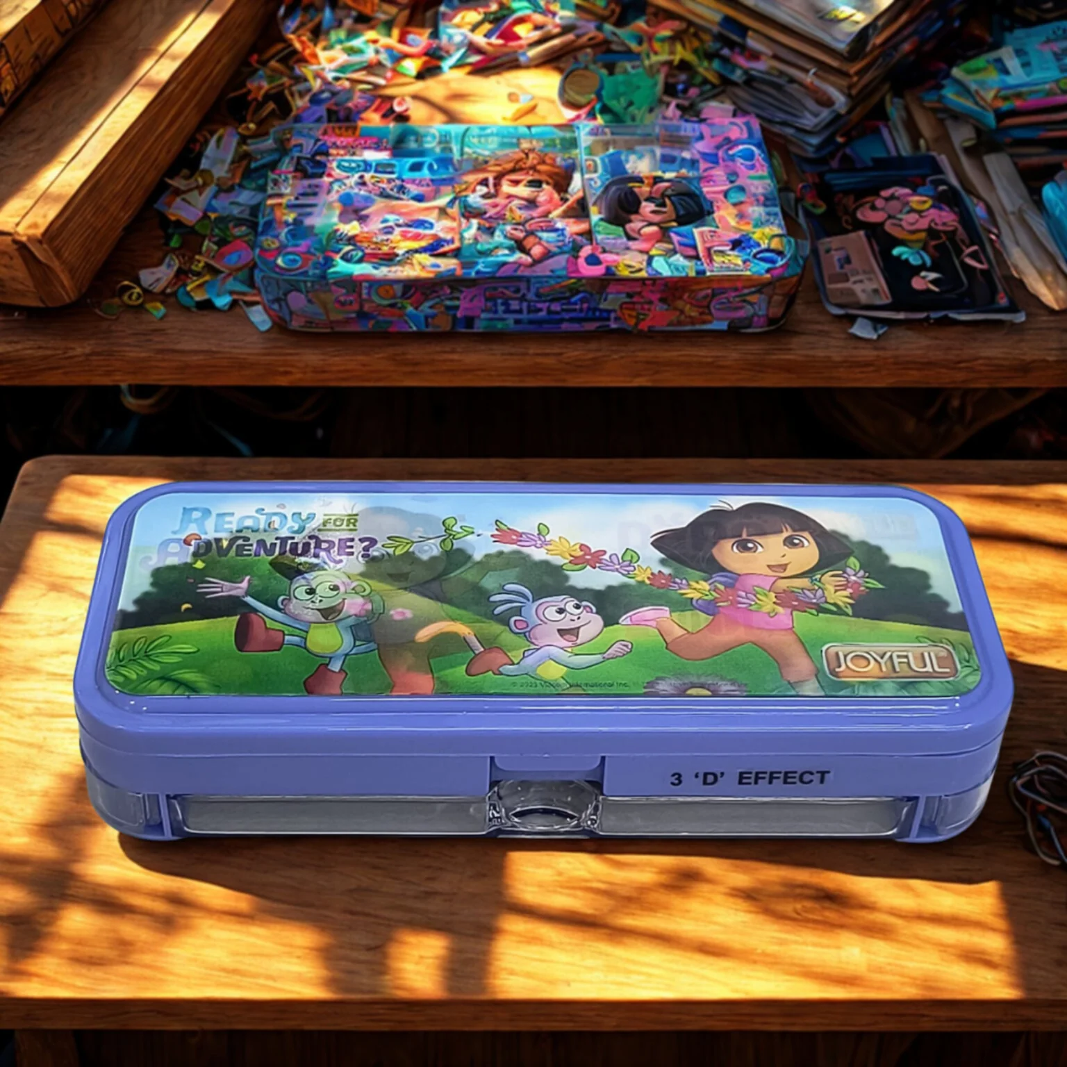 AM5537 Joyful Caliber 3D Theme Pencil Box with Stationary Kit - Image 7