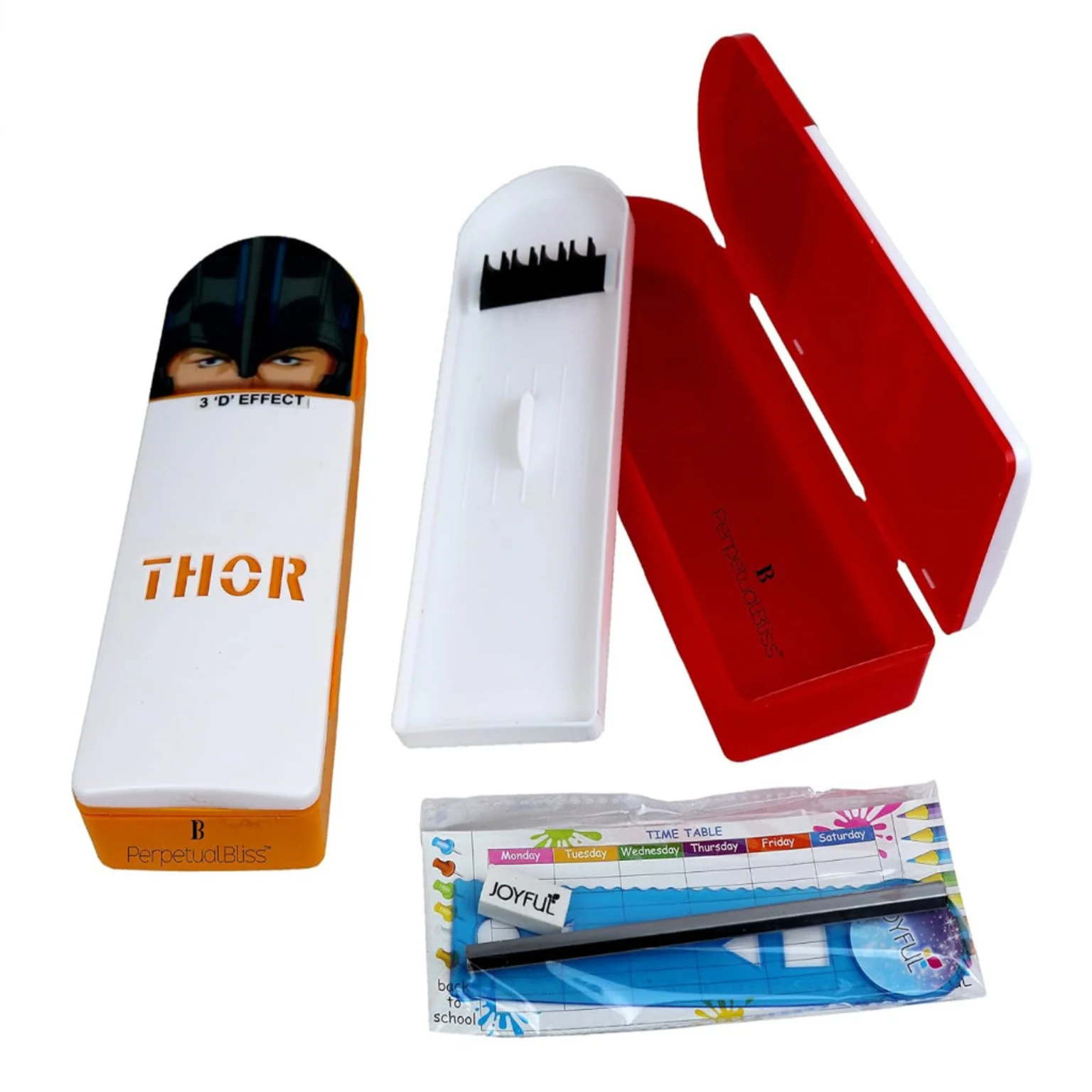 AM5539 Joyful Super Hero Theme Pencil Box with Stationary Kit - Image 3