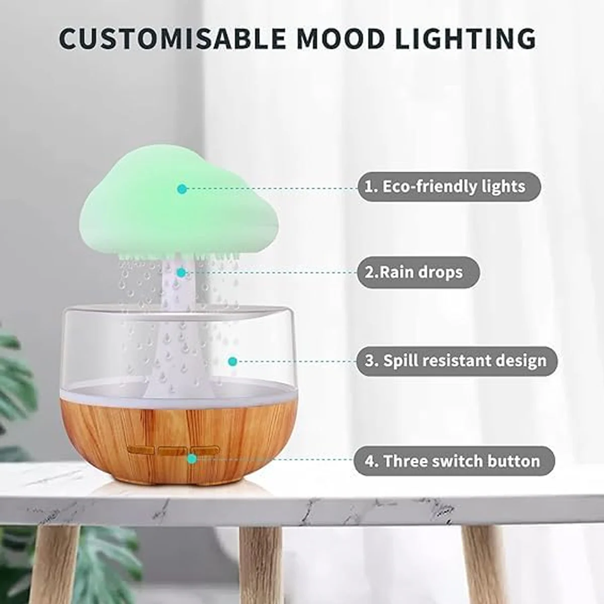 AM5583 Cloud Rain Diffuser, Snuggle Cloud, Light Humidifier - Image 8