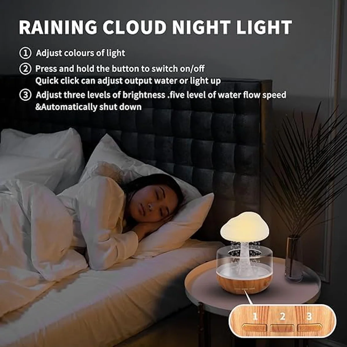 AM5583 Cloud Rain Diffuser, Snuggle Cloud, Light Humidifier - Image 9