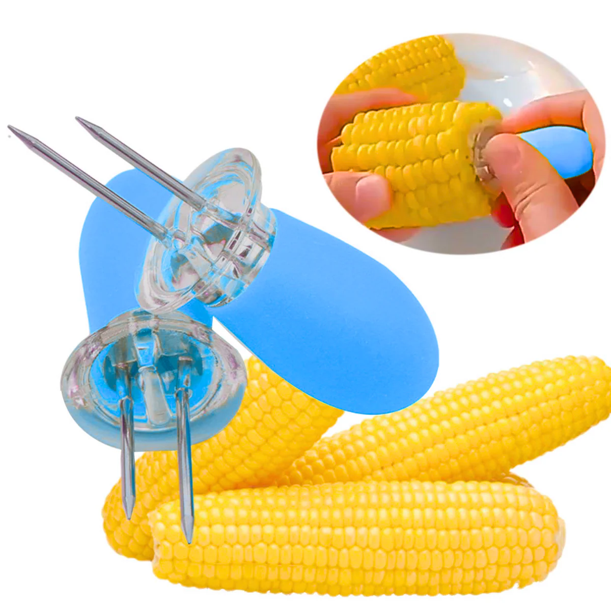 AM5590 Stainless Steel Corn Cob Holders Reusable 2pcs