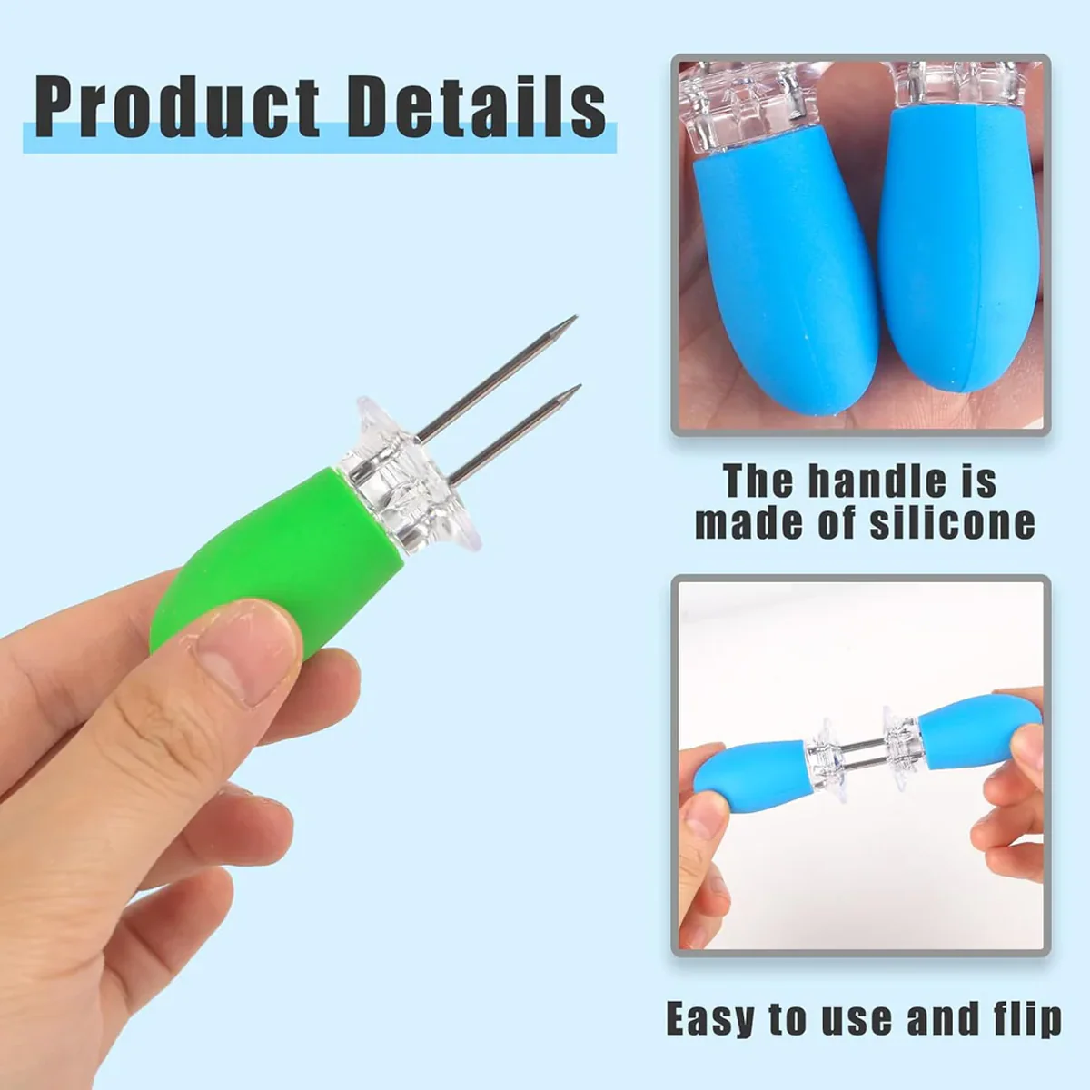 AM5590 Stainless Steel Corn Cob Holders Reusable 2pcs - Image 10