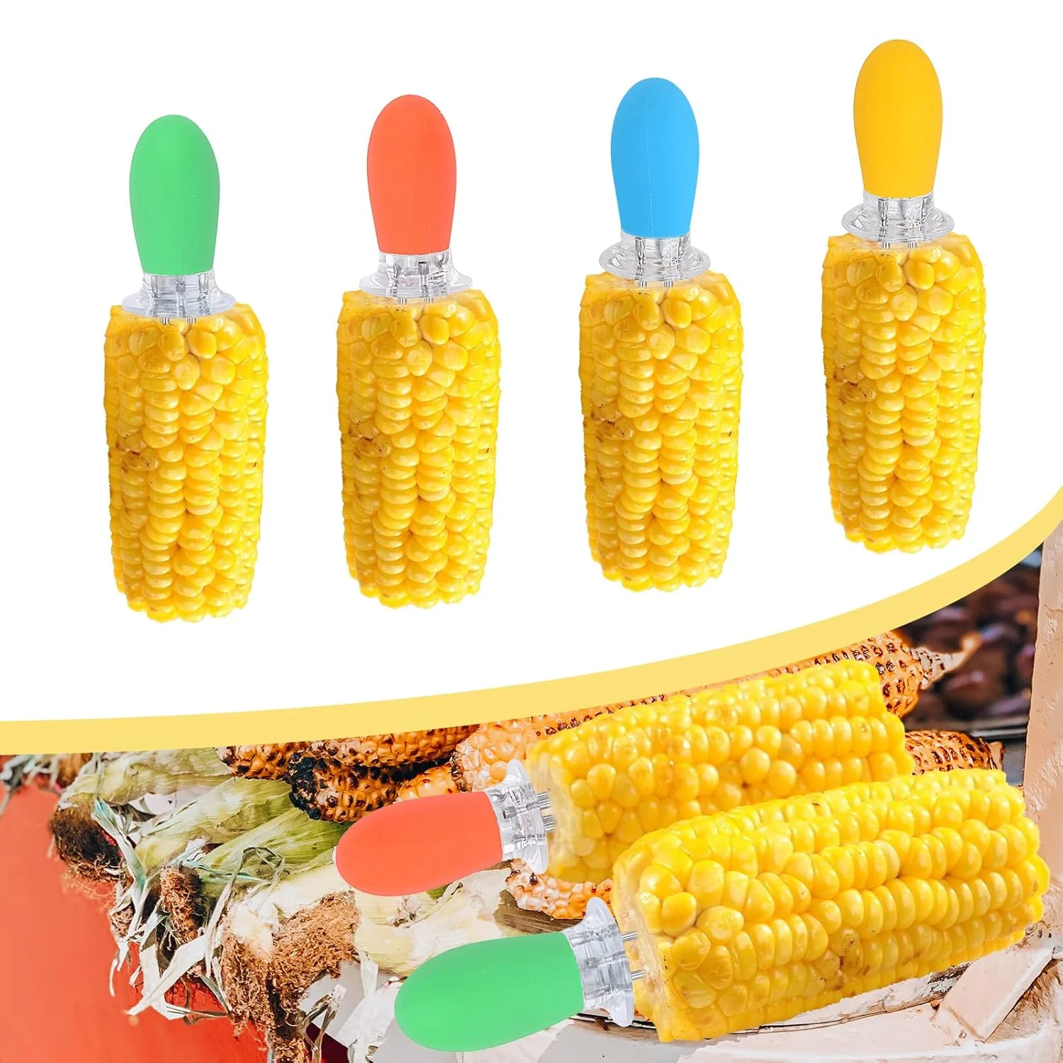 AM5590 Stainless Steel Corn Cob Holders Reusable 2pcs - Image 2