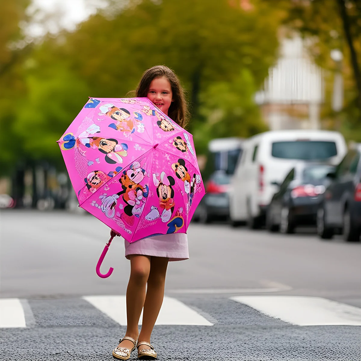 AM5605 3D Printed Unique & Multi Design Cartoon Printed Folding Sun Protection Umbrella with Whistle Auto Open Kids Boys Girls (Multicolor) - Image 3