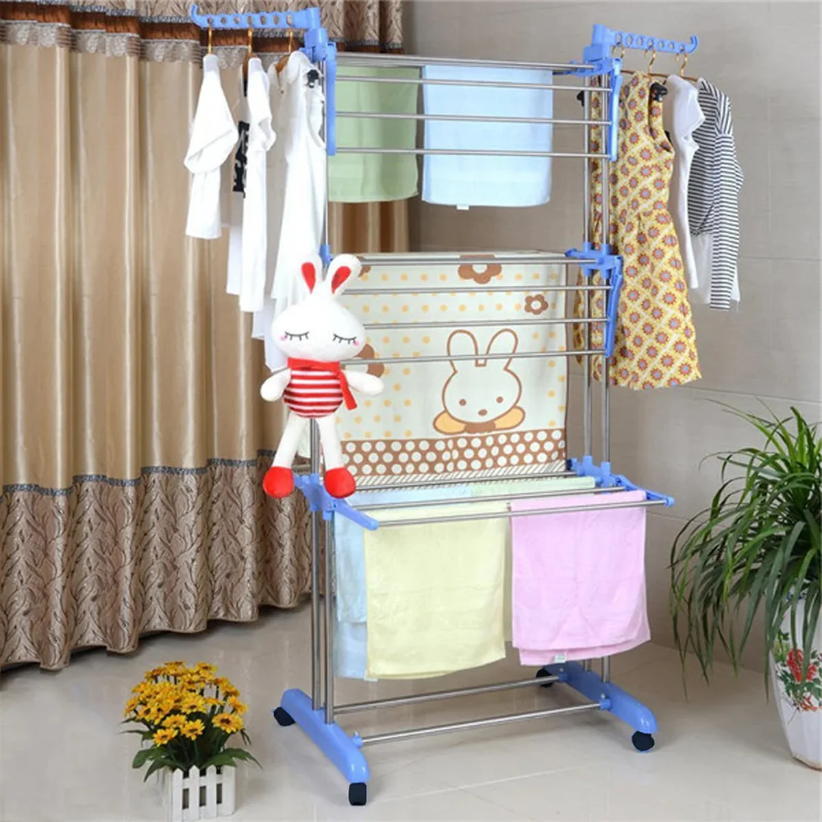 AM5608 UMA Modular 3 Tier Cloth Drying Stand Rack - Adjustable Cloth Drying Rack for Indoor,Outdoor - Image 3