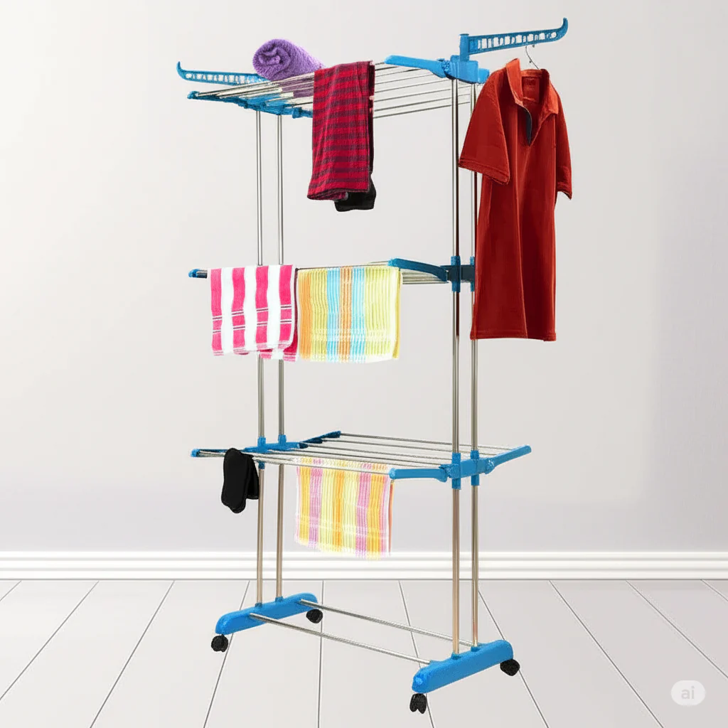 AM5608 UMA Modular 3 Tier Cloth Drying Stand Rack - Adjustable Cloth Drying Rack for Indoor,Outdoor - Image 4