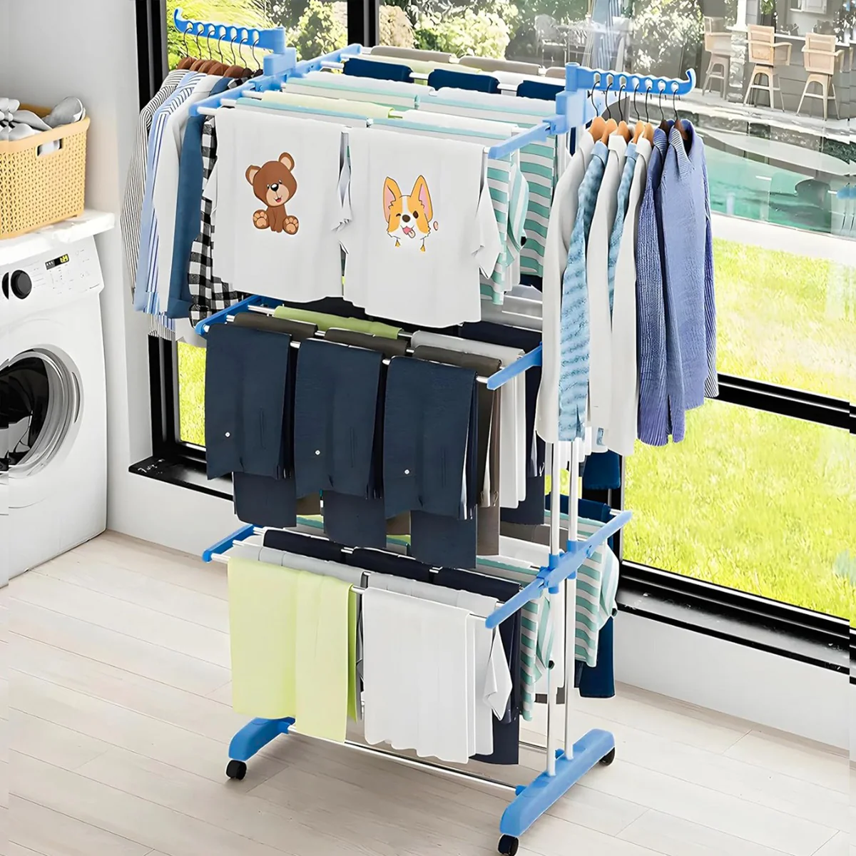 AM5608 UMA Modular 3 Tier Cloth Drying Stand Rack - Adjustable Cloth Drying Rack for Indoor,Outdoor - Image 5