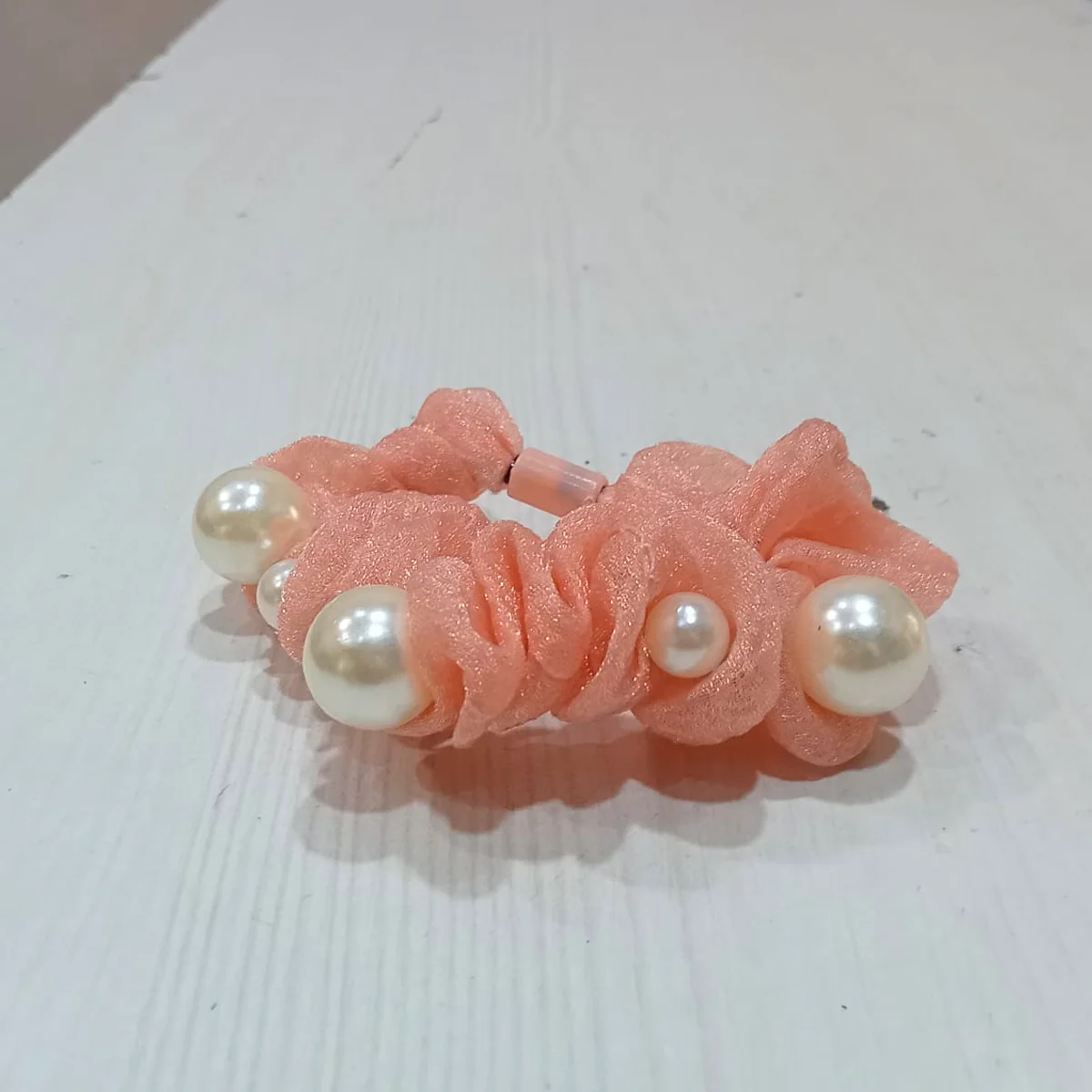 AM5623 Pearl Scrunchies Hair Ring Bands- Ropes Hair Elastic Bracelet Ponytail Holder Hair Accessories - Image 7