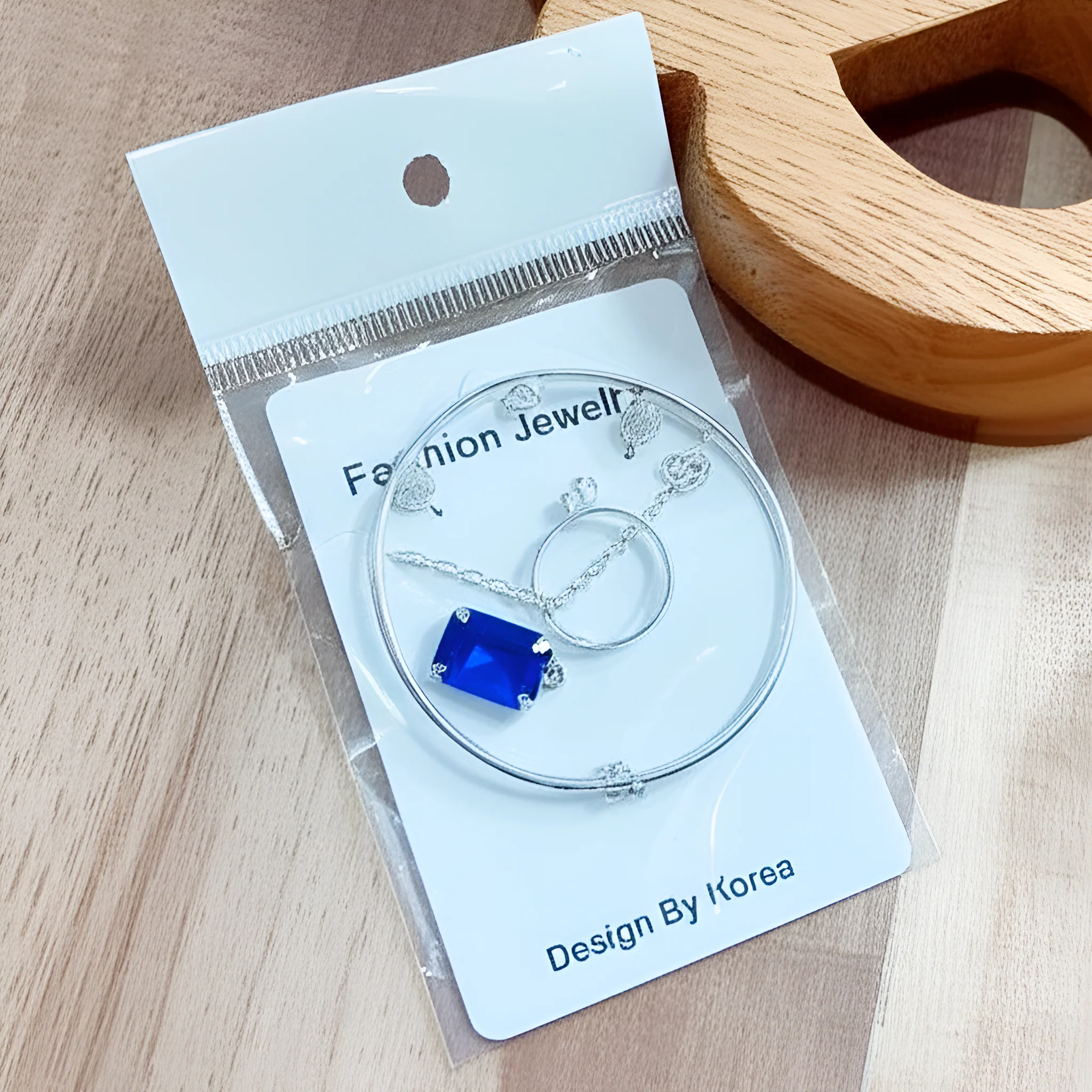 AM5625 Silver Plated Korean pendent Jewellery Set for Women and Girls - (Pack of 4 Pcs)