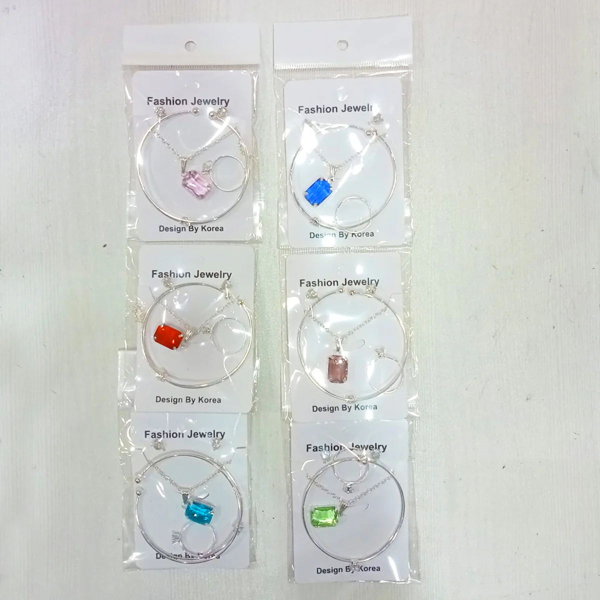 AM5625 Silver Plated Korean pendent Jewellery Set for Women and Girls - (Pack of 4 Pcs) - Image 6