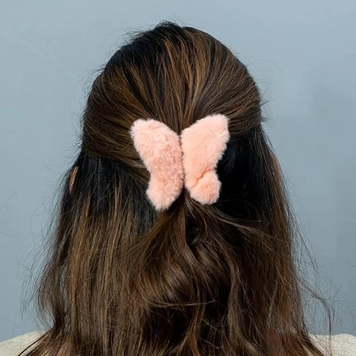 AM5629 Butterfly Elegant Stain Fluffy Hair Holders, Vintage Furry Clutchers for Women Girls (Multicolour, Pack of 1) - Image 4