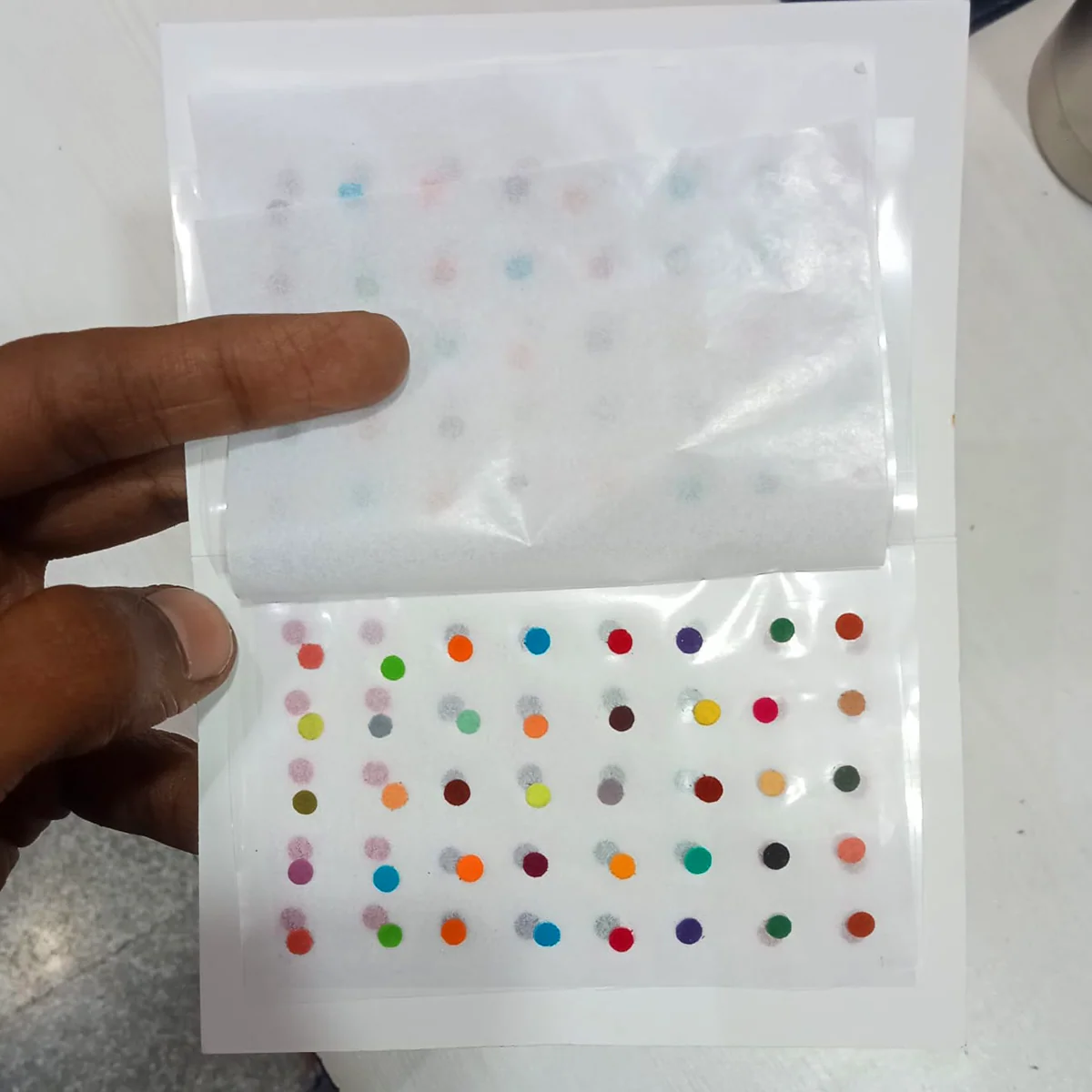 AM5636 Round Multicolor & Multi-Size Regular Bindi for Forhead - Set of 1 - Image 4