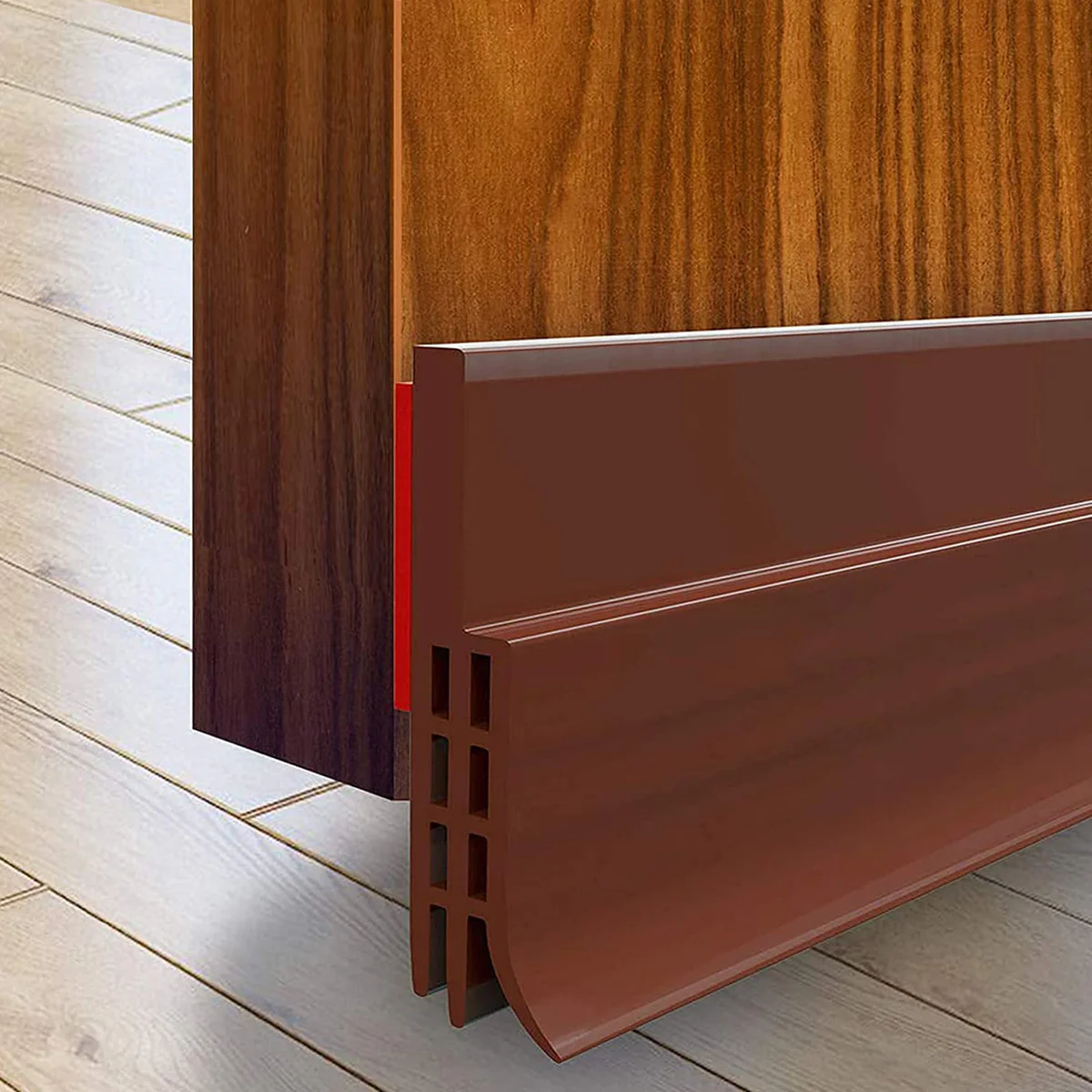 AM5641 Self-Adhesive Silicone Door/Window Shield Tape Door Bottom Sealing Strip Air Gap Cockroach Insect Bugs Draft Stopper Waterproof and Soundproof (1 m, Brown) - Image 7