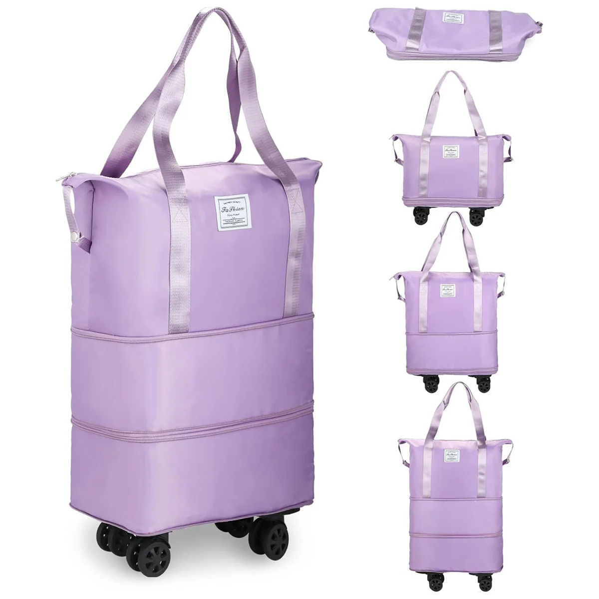 AM5643 Duffle Trolley Bag with Wheels, Expandable Foldable Luggage Bag for Travel (Multicolour) - Image 2