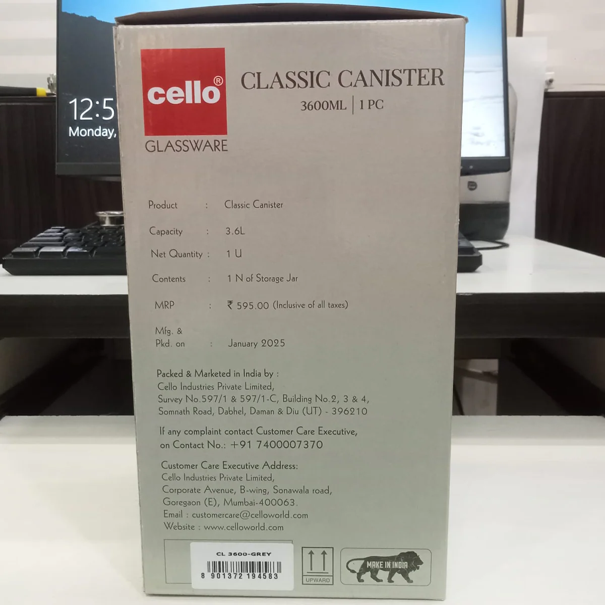 AM5646 Cello Classic Canister Glass Jar - 3600 ml - Image 7