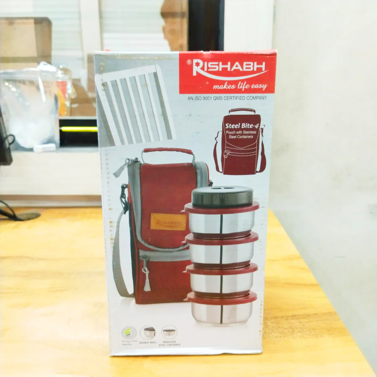 AM5652 Rishabh Steel Bite 4 Container Lunch Box WIth Lunch Bag - Image 3