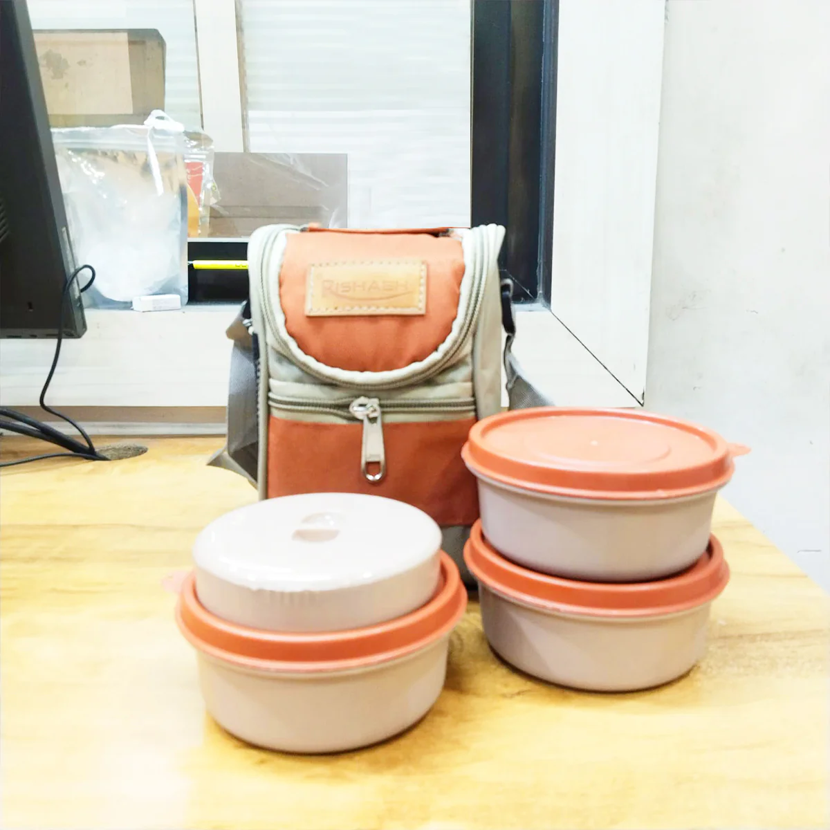 AM5653 Rishabh Galaxy Stanley 3 Inside Steel Container - Microwave Safe and 100% Leak Proof Lunch Box 3 Containers Lunch Box - Image 5