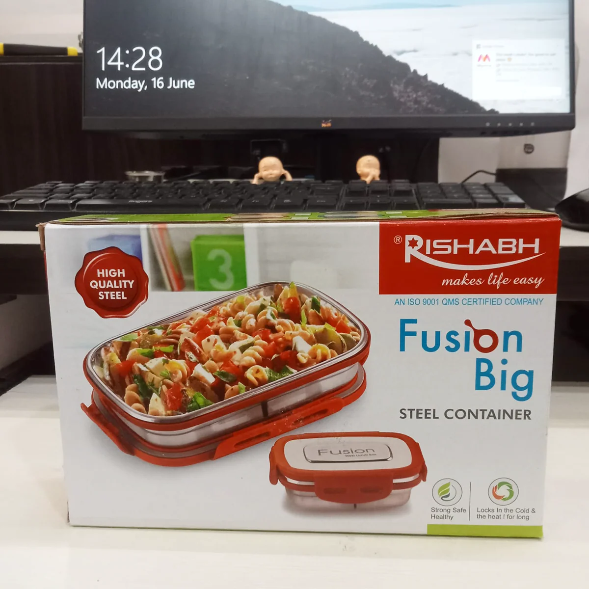 AM5660 Rishabh Fusion Big Lunchbox With Steel Container - For School and Office - Image 4