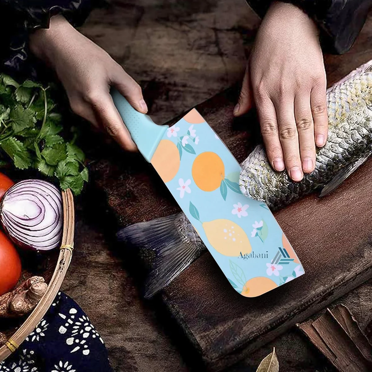 AM5667 Stainless Steel Large Knife Color Printed , Chef's & Cleaver Kitchen Knife - Image 6