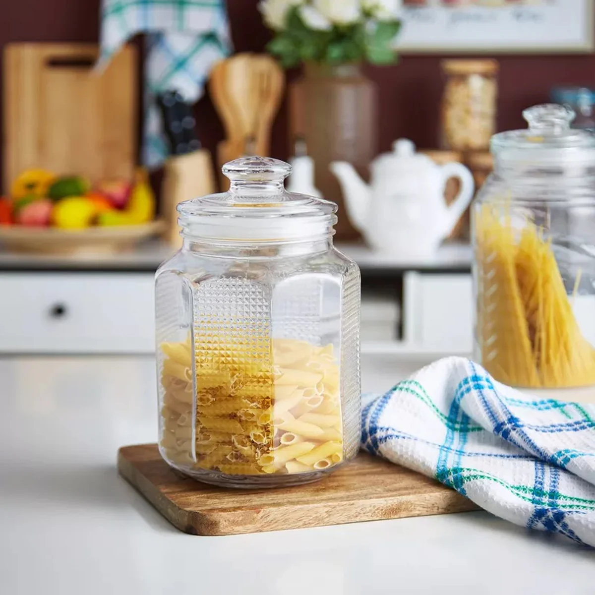 AM5677 CELLO Bloom Storage Glass Jar (1300ml) for Cookie Jar, with Air Tight for Kitchen Dried Masala (Pack 1) - Image 4
