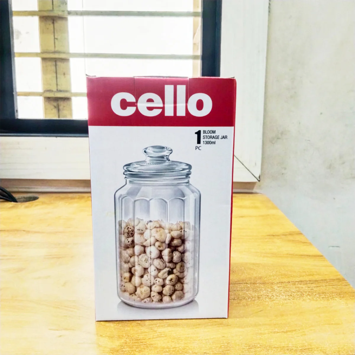 AM5677 CELLO Bloom Storage Glass Jar (1300ml) for Cookie Jar, with Air Tight for Kitchen Dried Masala (Pack 1) - Image 9