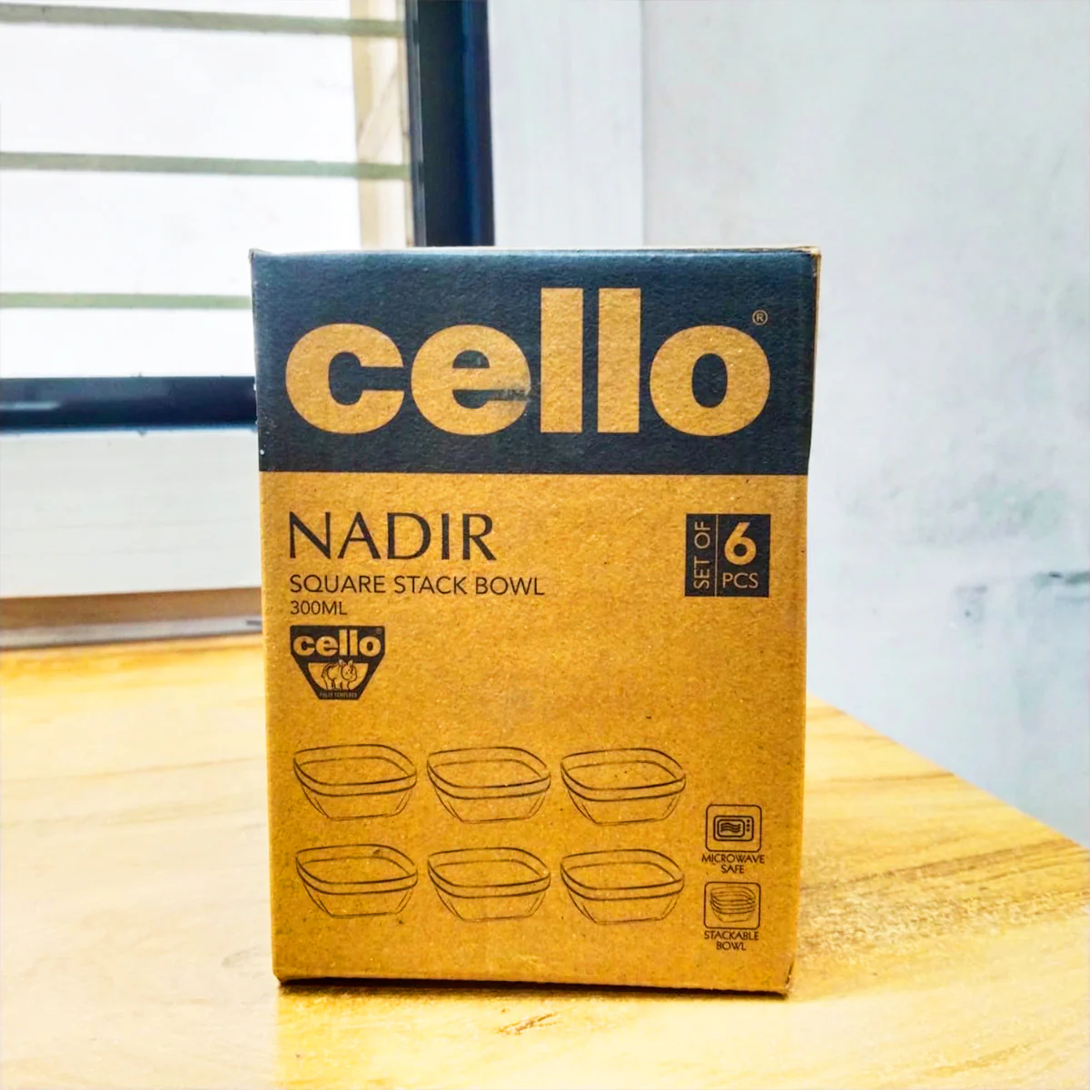 AM5683 Cello Nadir Square Stack Bowl- 300Ml (Set of 6 Pcs) - Image 9