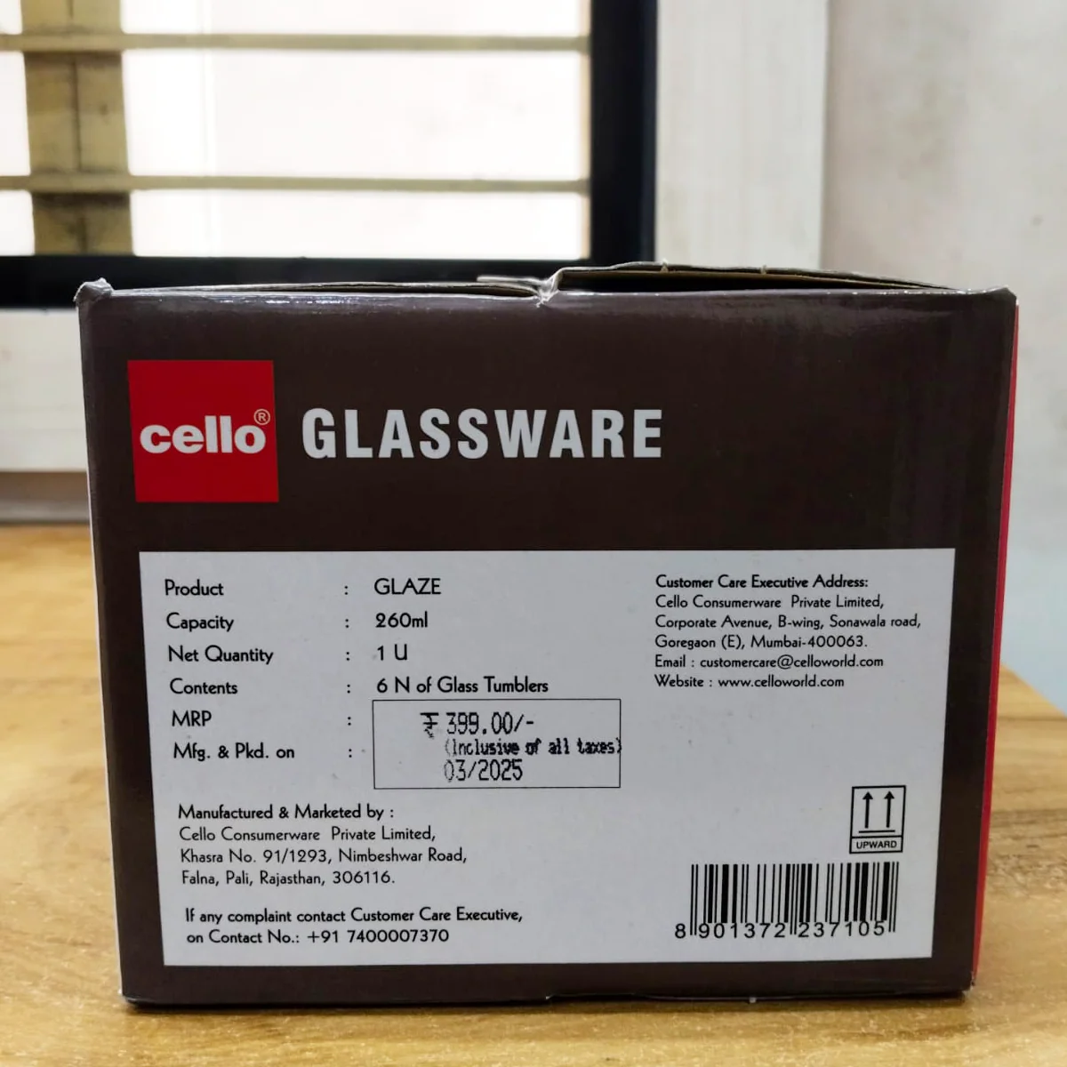 AM5692 Cello Glaze juice tumbler 260ml - 6pcs set - Image 5