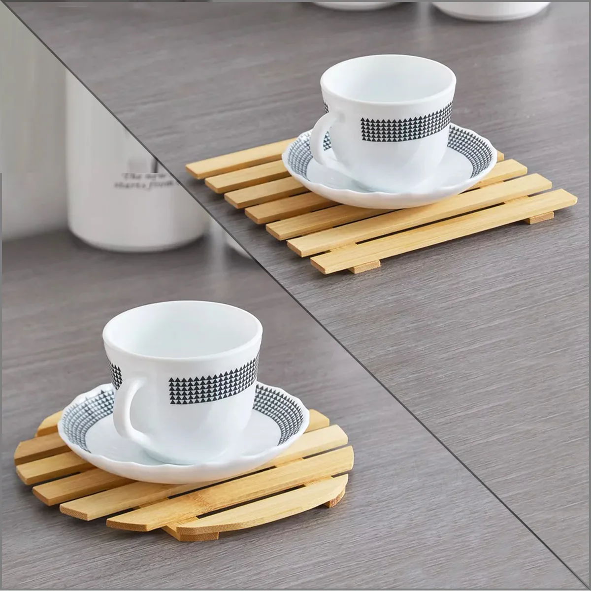 AM5727 Multi-Design Wooden Heat Insulation Place Mat Non-Slip Anti-Scalding Table Pad - (Pack of 1pc) - Image 4