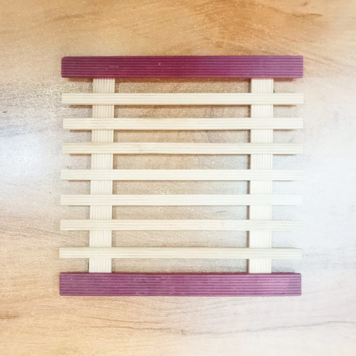 AM5727 Multi-Design Wooden Heat Insulation Place Mat Non-Slip Anti-Scalding Table Pad - (Pack of 1pc) - Image 6