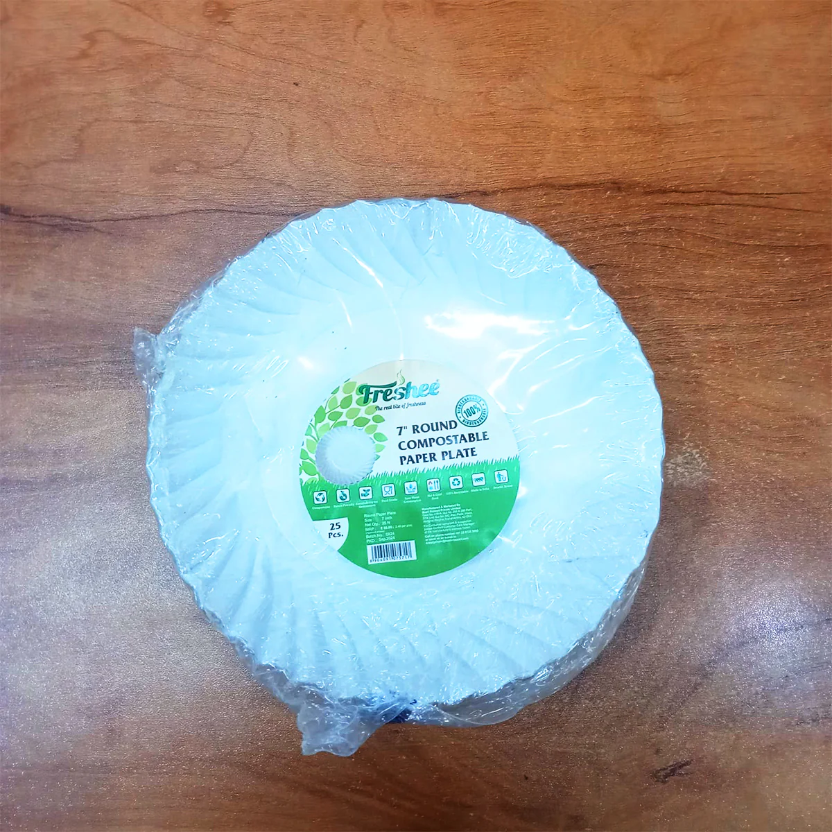 AM5731 Freshee Paper Plates 25pcs, 7inch Round Disposable Small Paper Plates for Serving Party Snacks, Food, Cakes - Image 4
