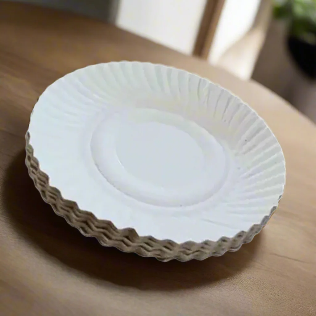 AM5732 Freshee Paper Plates 25pcs, 10inch Round Disposable Small Paper Plates for Serving Party Snacks, Food, Cakes