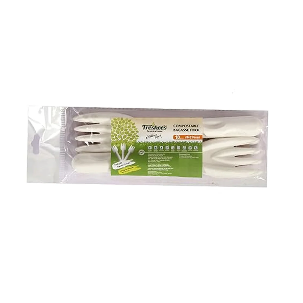 AM5739 Freshee Compostable Bagasse Fork (6 Inch, Pack of 10Pcs) - Image 5