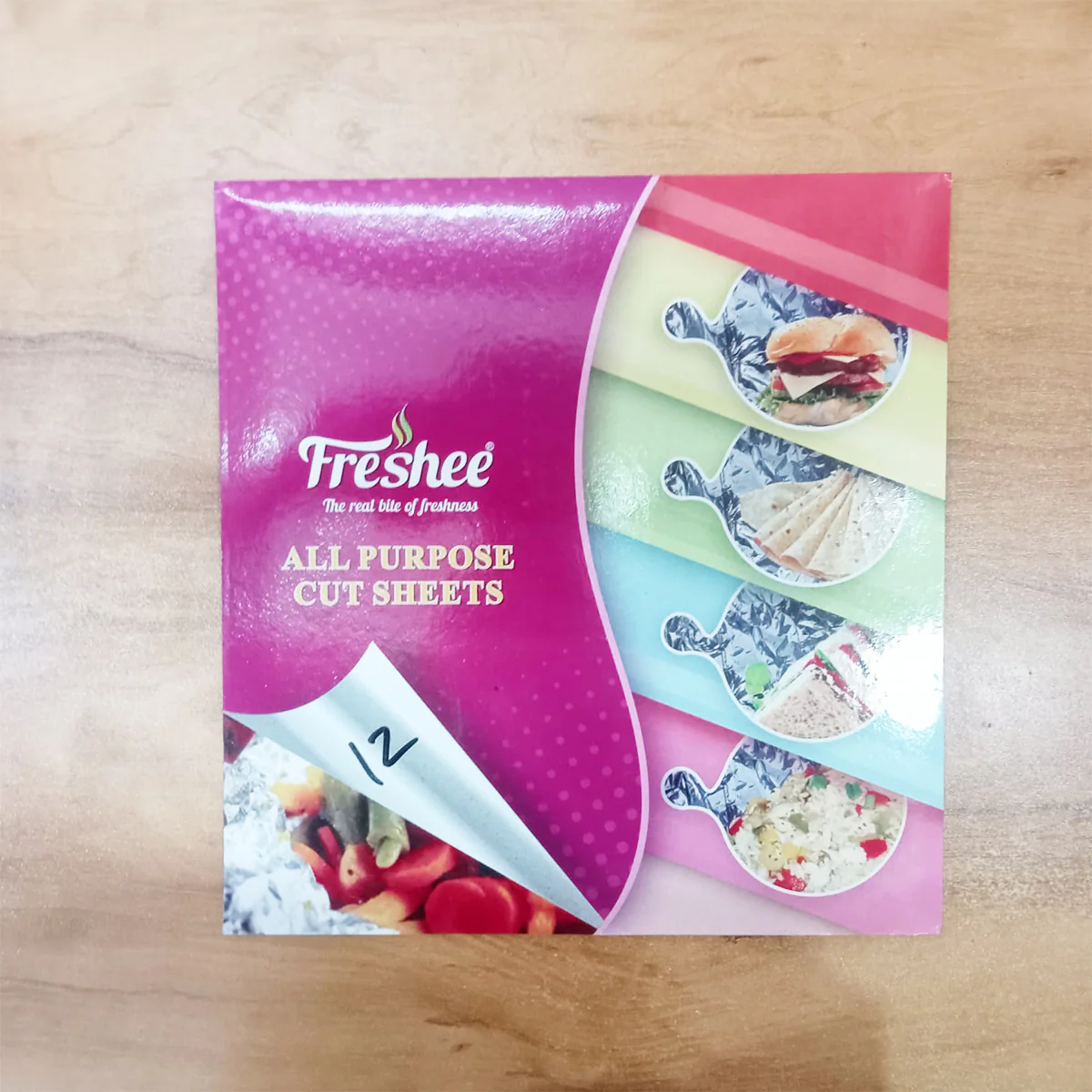 AM5740 Freshee Roti Wrapping Aluminium Foil Sheets, Pack of 1 x 50 Sheets Each 220 x 250mm Silver Foil Sheets - Image 5