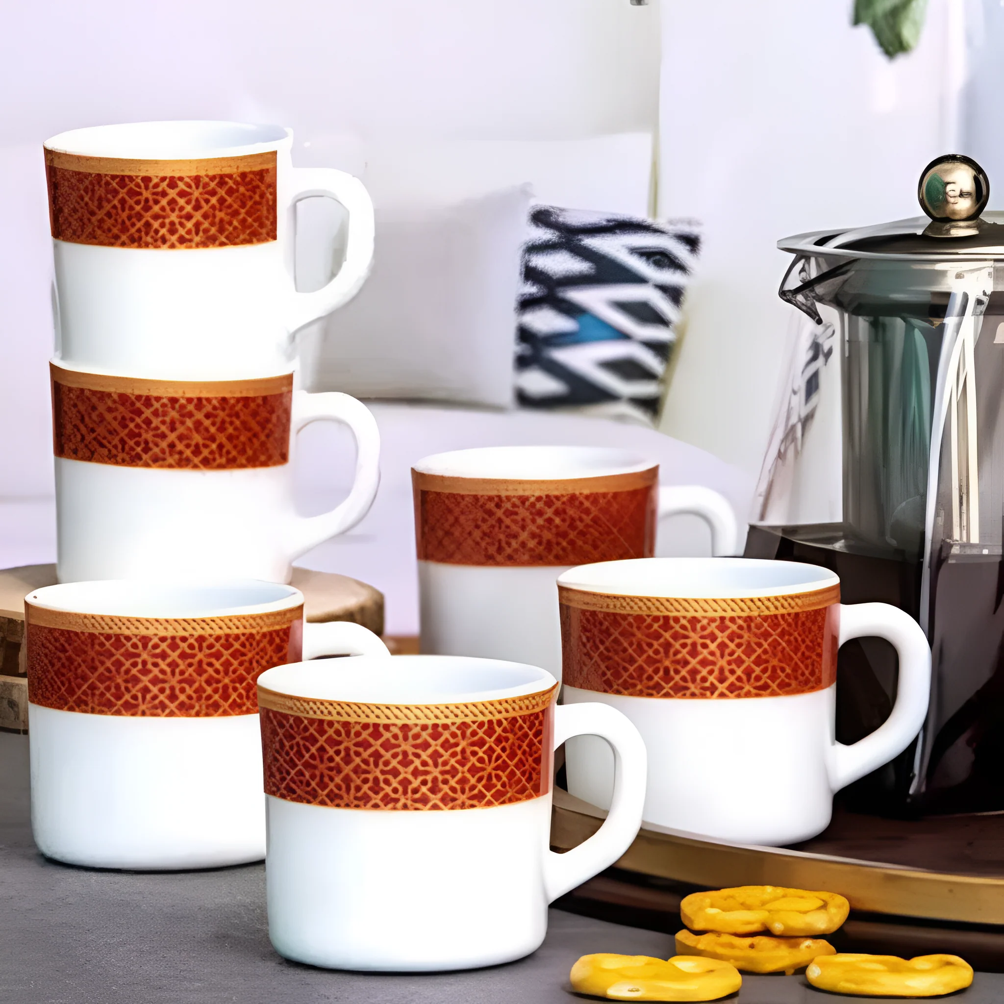 AM5756 Cello Solitaire Premium Multi-Design Mug (Medium) 18cl - 6 pcs set