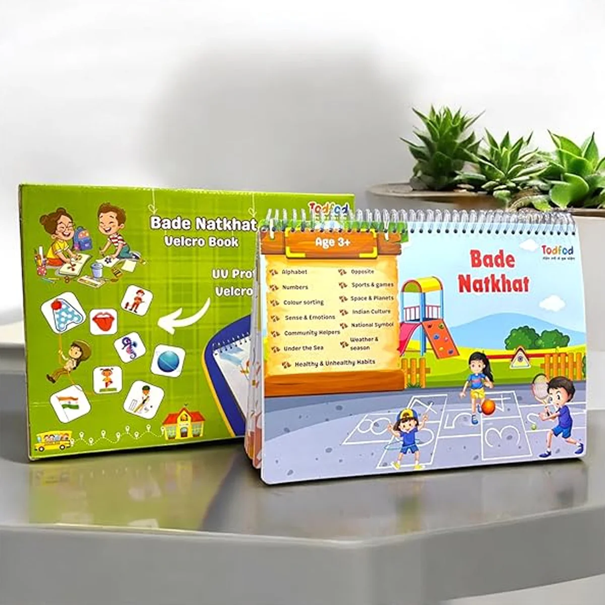 AM5787 Bade Natkhat All in One Early Learning Board Book (13 Category) - For Kids Velcro Book